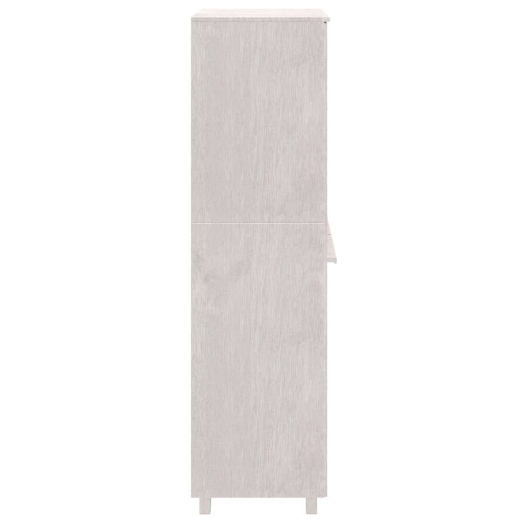 vidaXL skapis HAMAR, balts, 89x50x180 cm, priedes masīvkoks