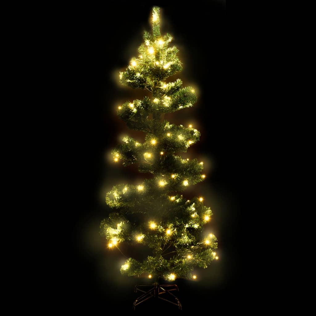vidaXL mākslīgā Ziemassvētku egle podā, spirālveida, zaļa, 150 cm, PVC