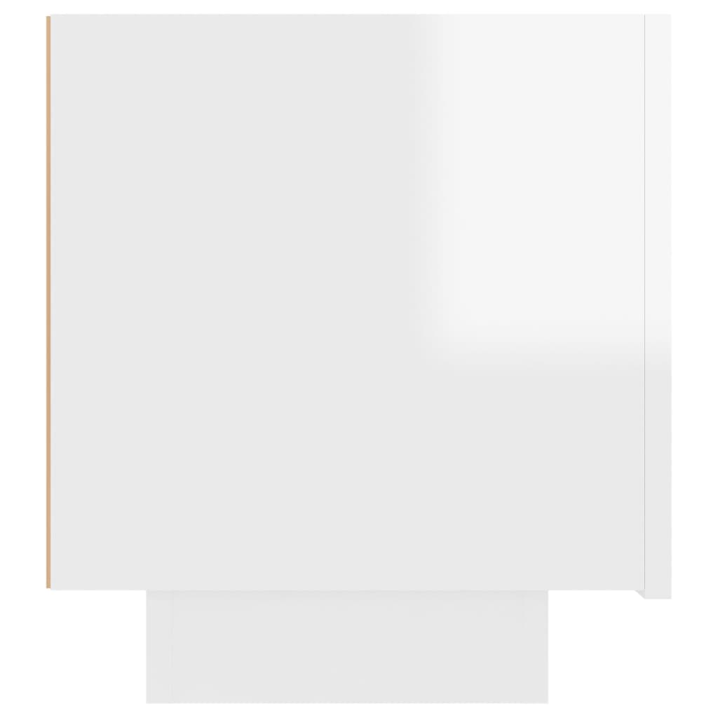 vidaXL naktsskapītis, 100x35x40 cm, spīdīgi balts, skaidu plāksne