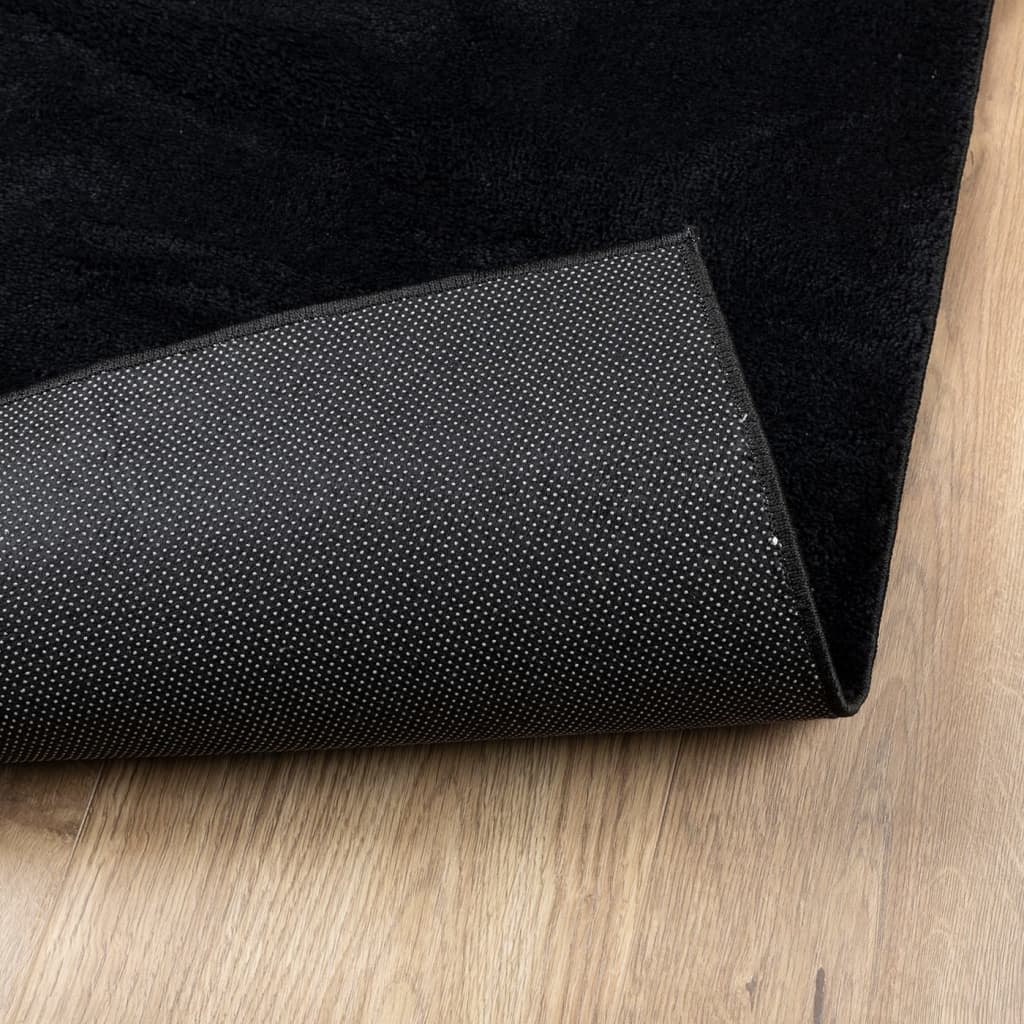 vidaXL paklājs OVIEDO, īsa spalva, melns, 160x230 cm