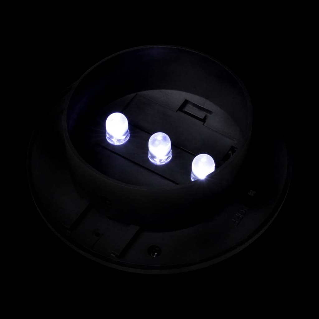 vidaXL āra solārās lampas, 12 gab., LED, melnas
