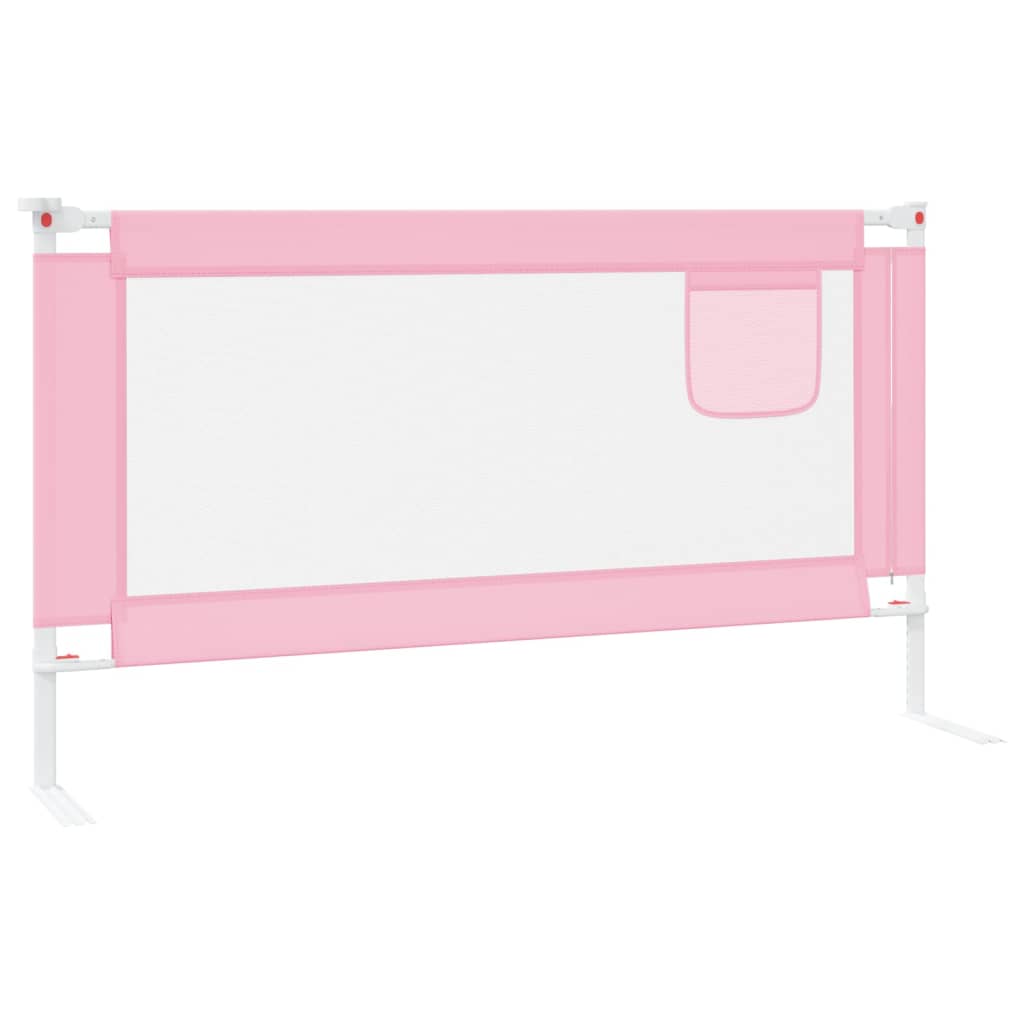 vidaXL bērnu gultas aizsargbarjera, rozā, 150x25 cm, audums