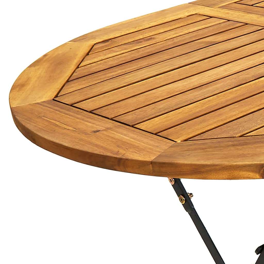 vidaXL dārza galds, 160x85x74 cm, akācijas masīvkoks, ovāls