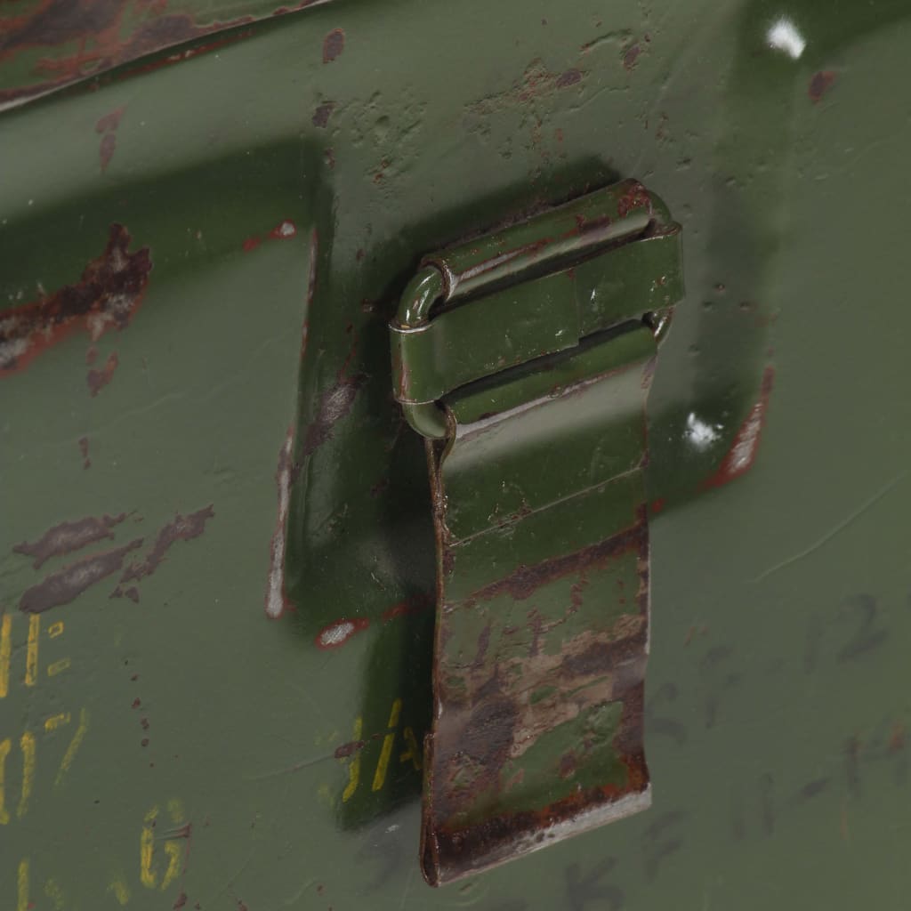 vidaXL uzglabāšanas lāde, militārais stils, 68x24x66 cm, dzelzs