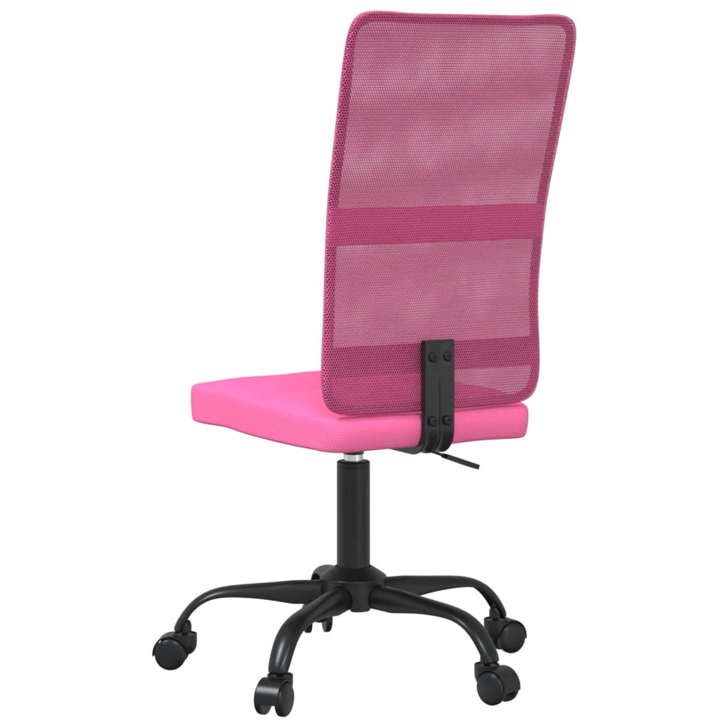 vidaXL biroja krēsls, regulējams augstums, rozā, sietveida audums