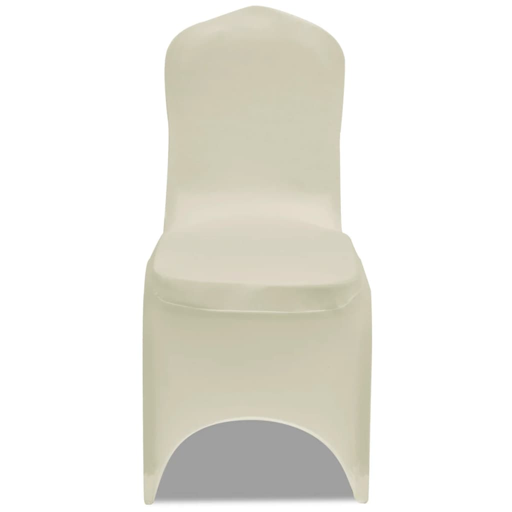 vidaXL krēslu pārvalki, 18 gab., krēmkrāsas elastīgs audums