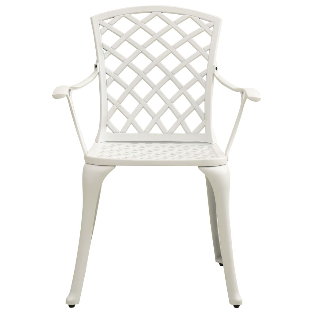 vidaXL dārza krēsli, 4 gab., liets alumīnijs, balti
