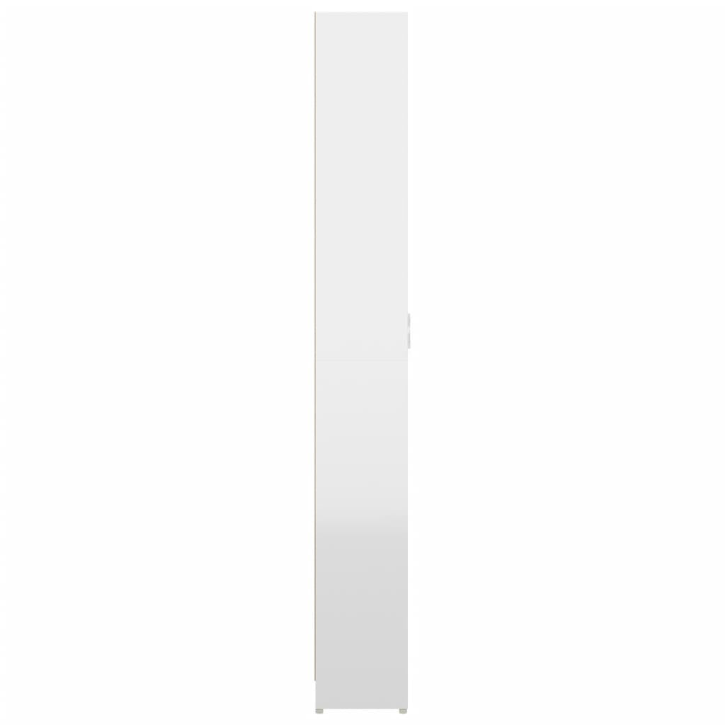 vidaXL gaiteņa skapis, spīdīgi balts, 55x25x189 cm, skaidu plāksne