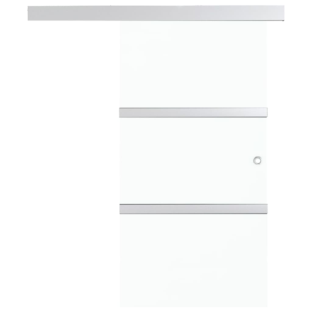 vidaXL bīdāmās durvis, ESG stikls, alumīnijs, 90x205 cm, sudraba krāsā