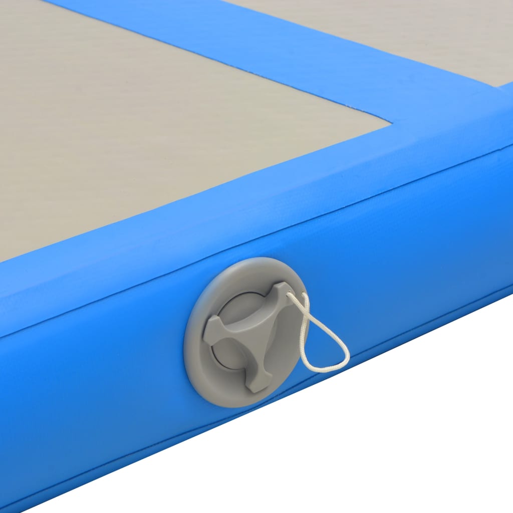 vidaXL piepūšams vingrošanas paklājs ar pumpi, 600x100x10 cm, zils PVC