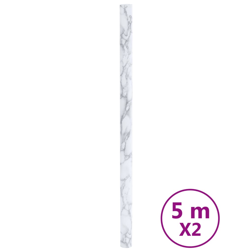 vidaXL mēbeļu līmplēve, pašlīmējoša, marmora balta, 90x500 cm, PVC