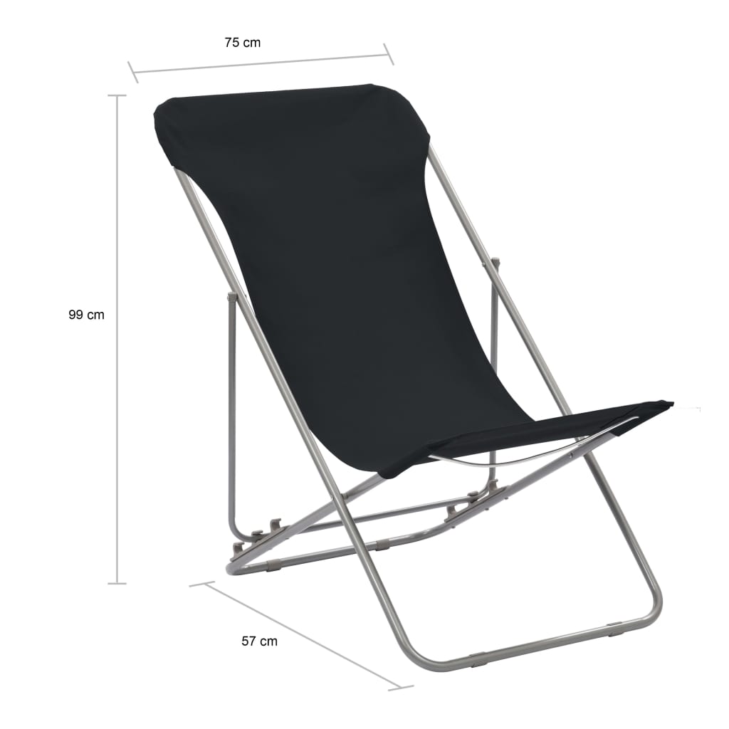 vidaXL salokāmi pludmales krēsli, 2 gab., tērauds, oksfordas audums