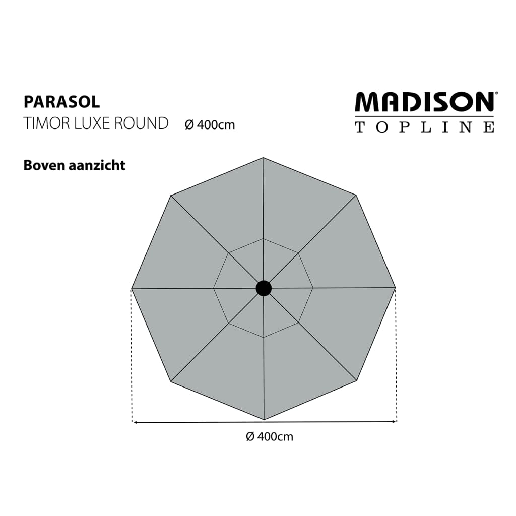 Madison saulessargs Timor Luxe, 400 cm, pelēks, PAC8P014