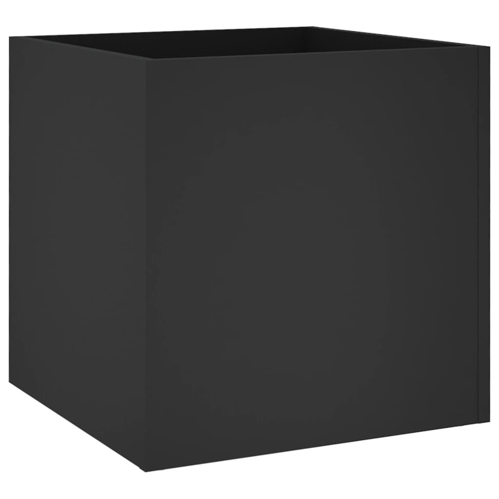 vidaXL puķu kaste, 40x40x40 cm, inženierijas koks, melna