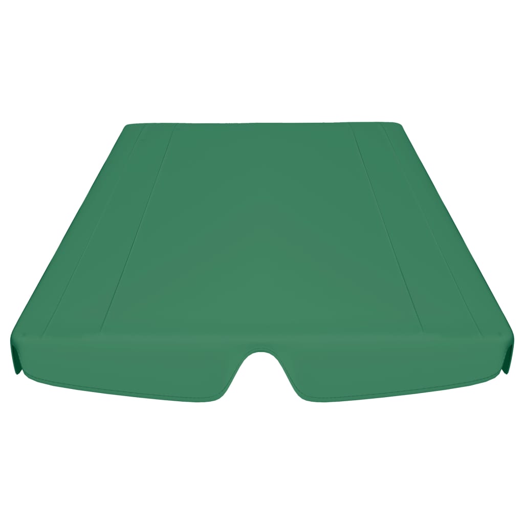 vidaXL dārza šūpoļu rezerves jumtiņš, zaļš, 150/130x105/70 cm