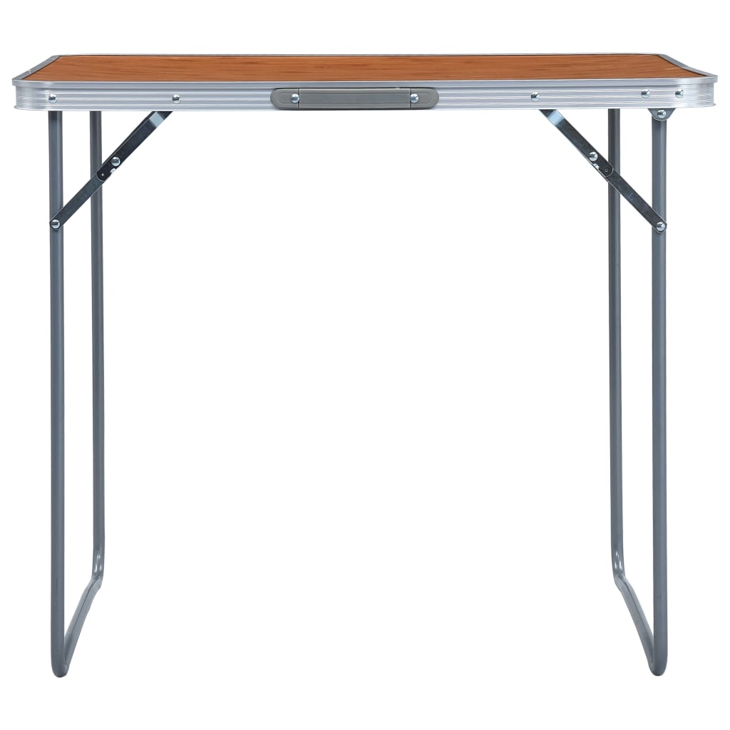 vidaXL saliekams kempinga galds, metāla rāmis, 80x60 cm