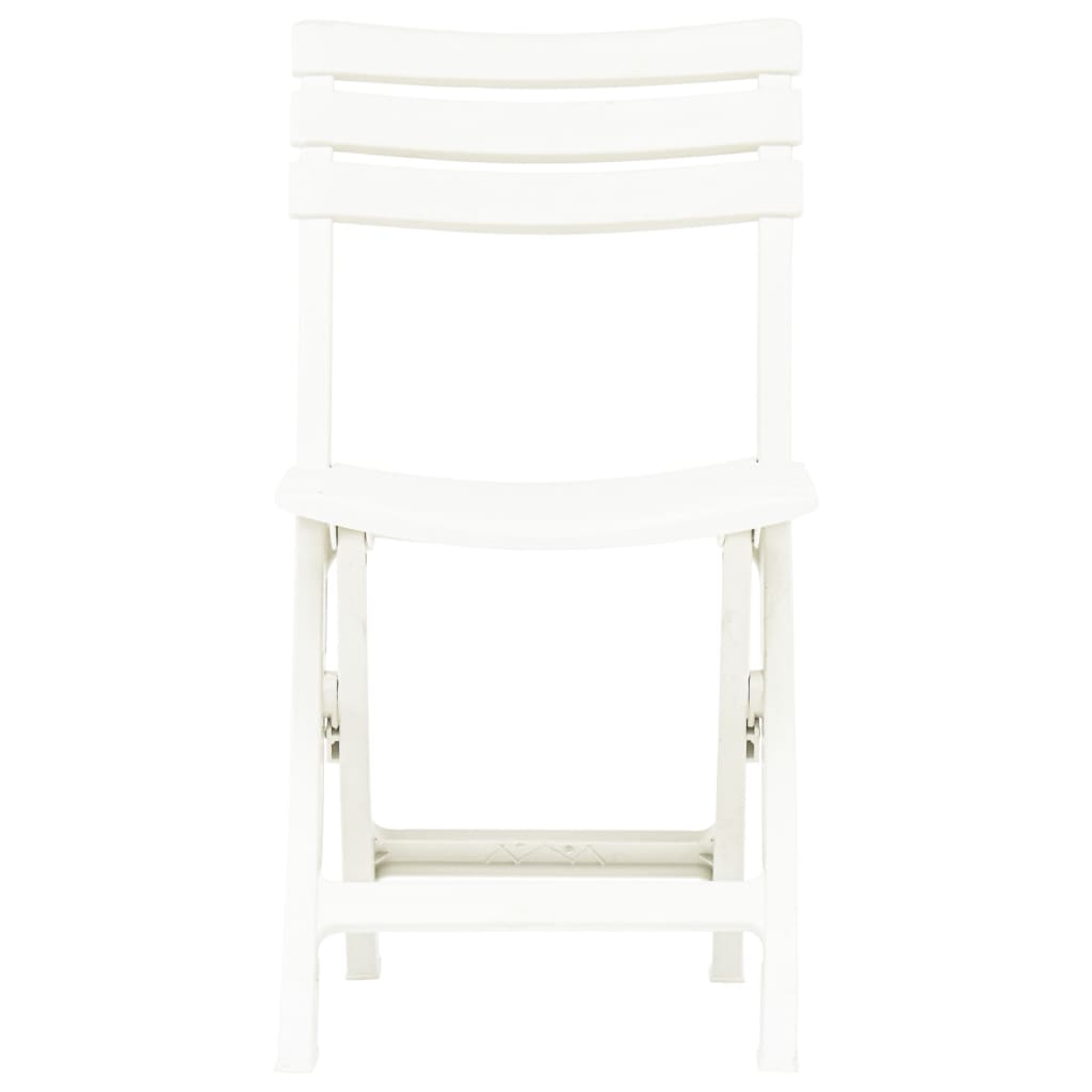 vidaXL saliekami dārza krēsli, 2 gab., balta plastmasa