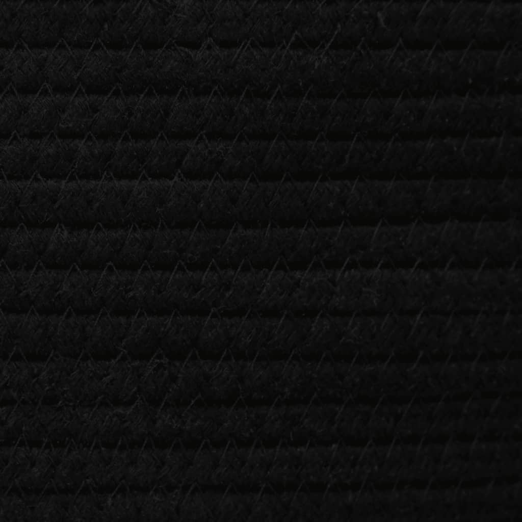 vidaXL uzglabāšanas grozs ar vāku, balts ar melnu, Ø40x35 cm, kokvilna