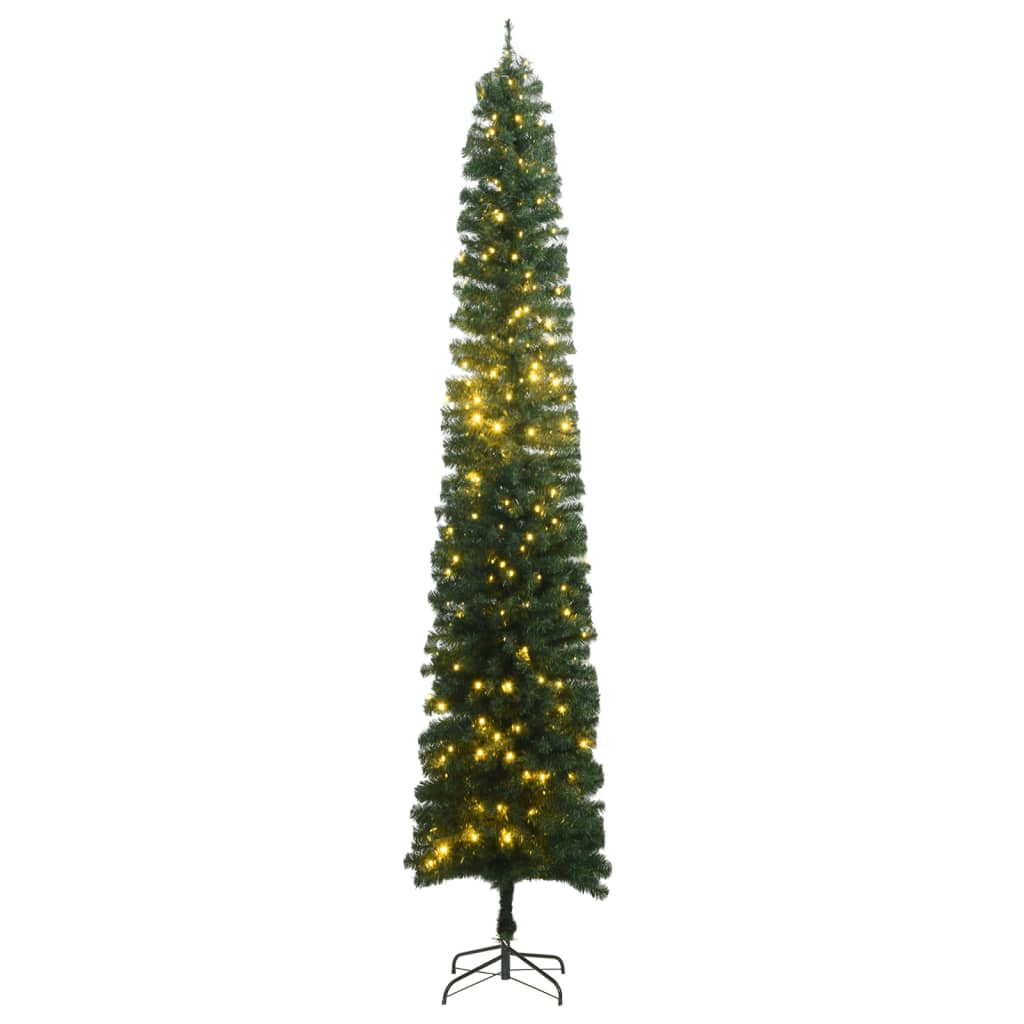 vidaXL mākslīgā Ziemassvētku egle, šaura, 300LED, 270 cm