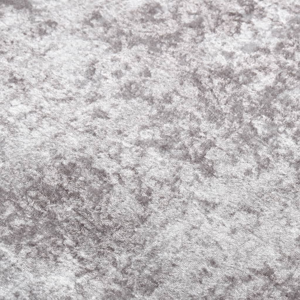 vidaXL paklājs, 80x150 cm, pelēks, mazgājams, neslīdošs