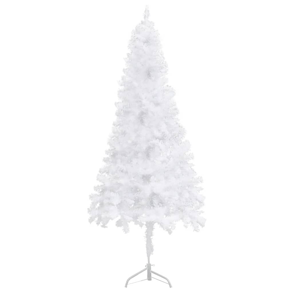 vidaXL mākslīgā Ziemassvētku egle, stūra, balta, 150 cm, PVC