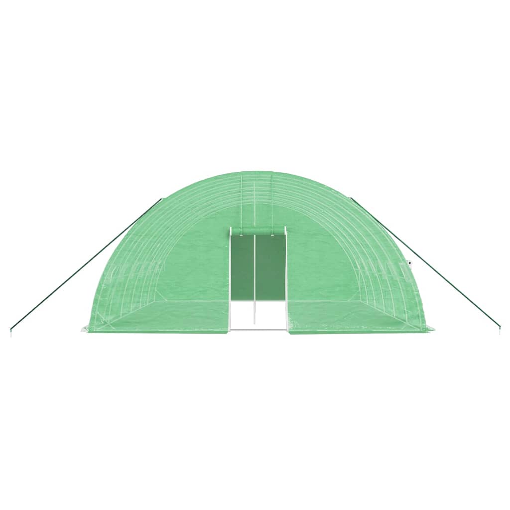 vidaXL siltumnīca ar tērauda rāmi, zaļa, 36 m², 6x6x2,85 m