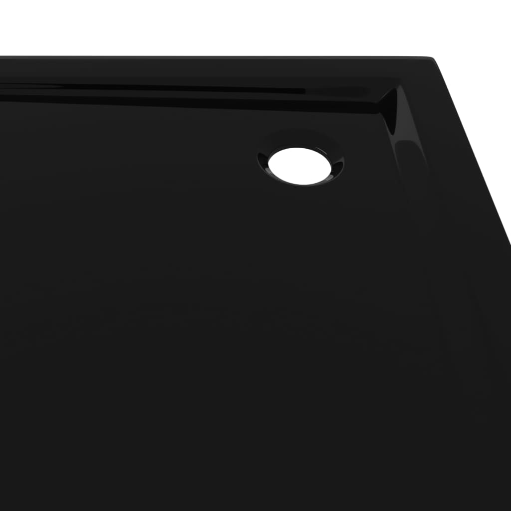 vidaXL dušas pamatne, kvadrāta forma, ABS, melna, 90x90 cm