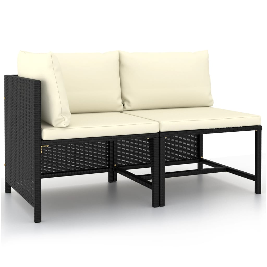 vidaXL 2-daļīgs dārza dīvāna komplekts ar matračiem, PE rotangpalma