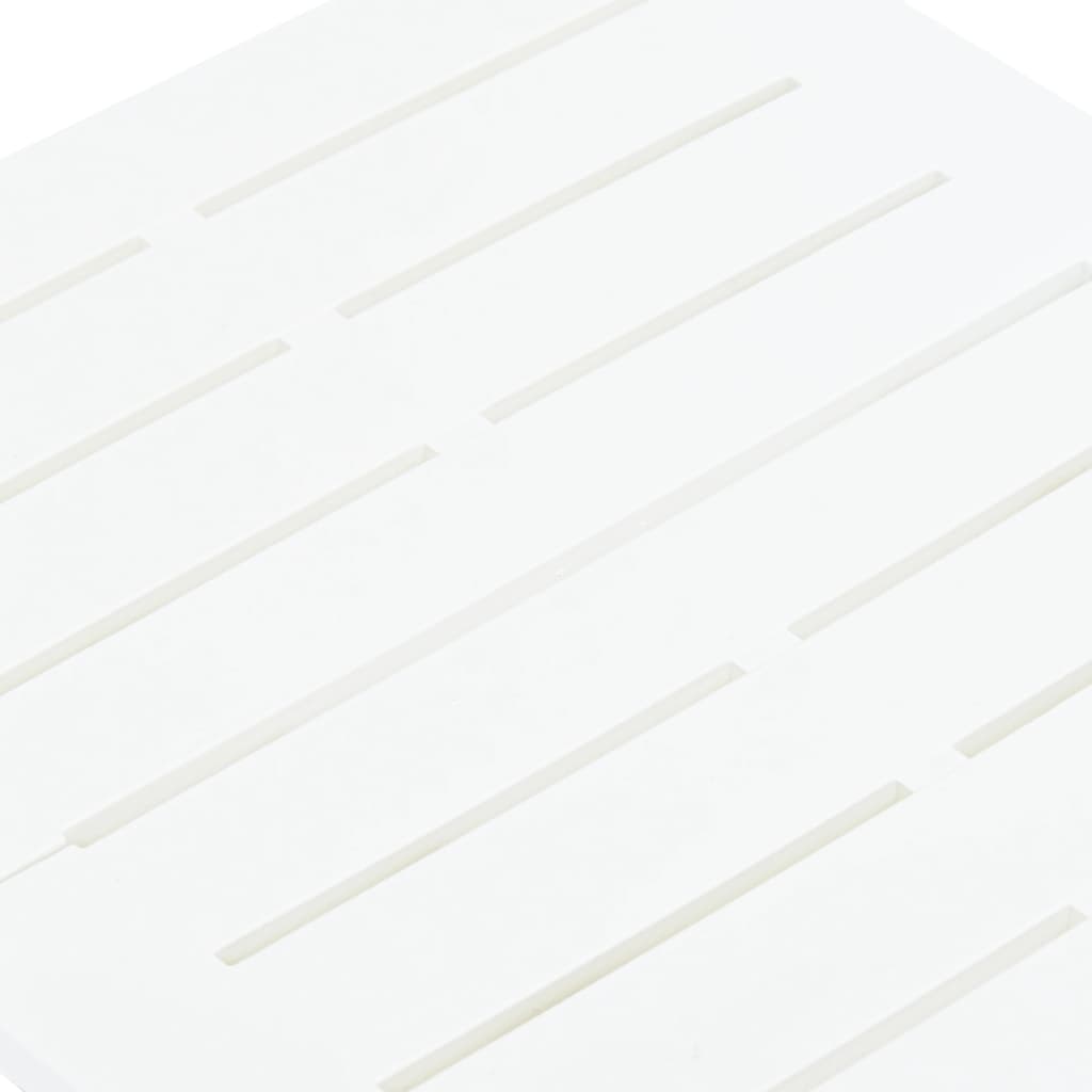 vidaXL saliekams dārza galds, balts, 45x43x50 cm, plastmasa