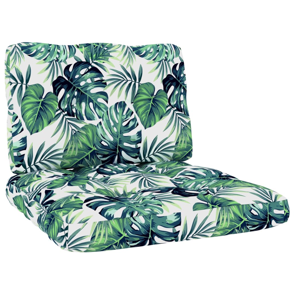vidaXL dārza krēsls, lapu apdrukas matrači, impregnēta priede