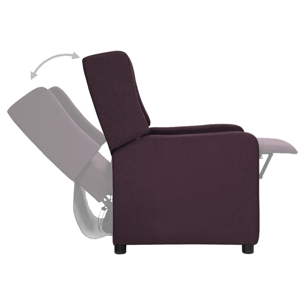vidaXL atpūtas krēsls, atgāžams, violets audums