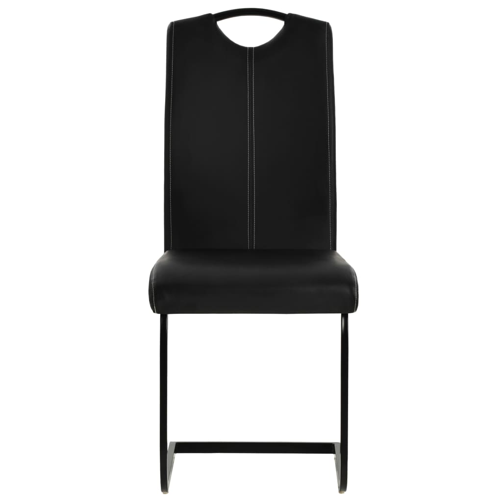 vidaXL konsoles virtuves krēsli, 4 gab., melna mākslīgā āda