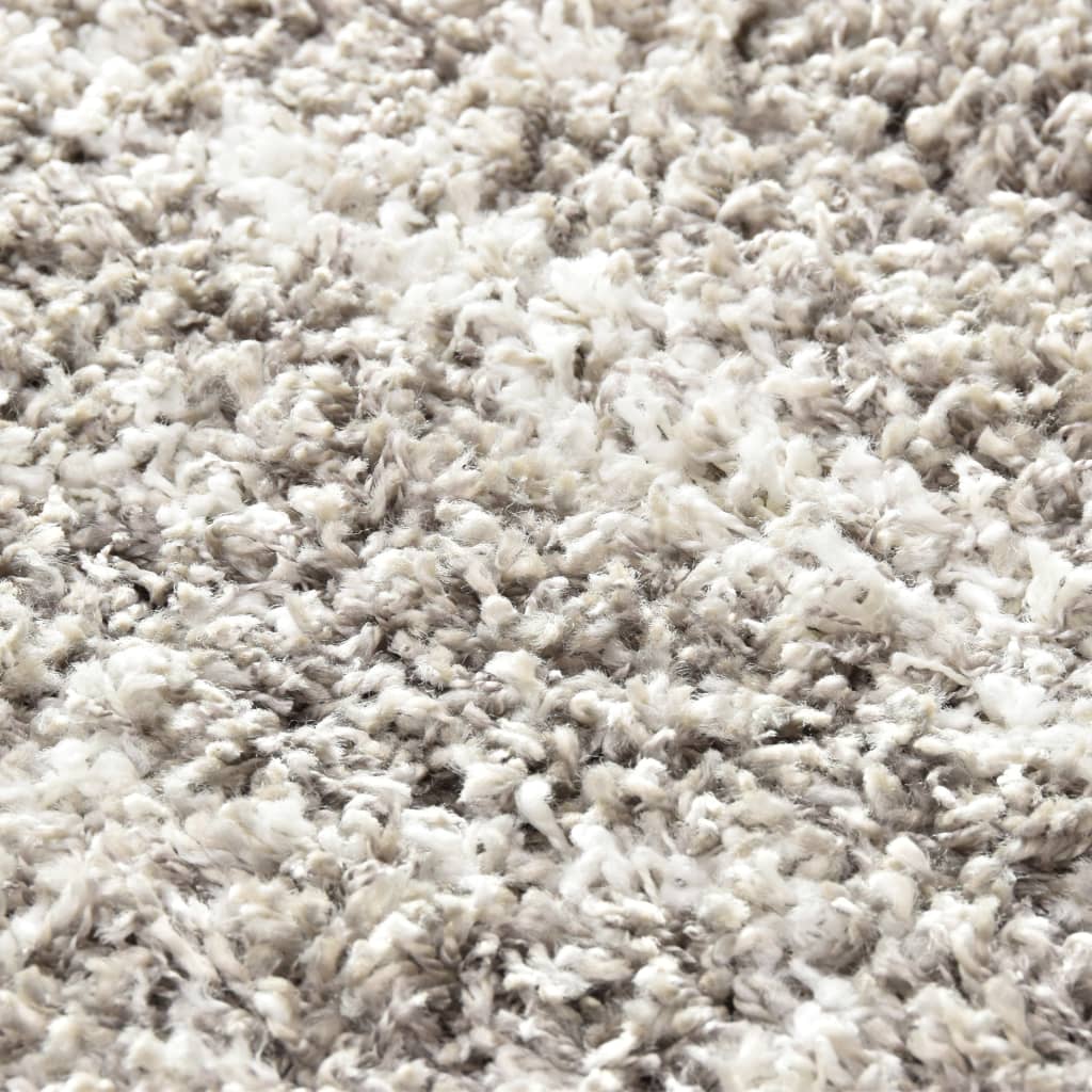 vidaXL paklājs Berber Shaggy, 140x200 cm, PP, bēša un smilšu krāsa