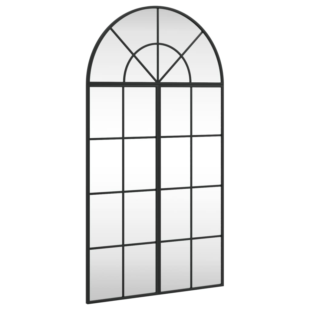 vidaXL sienas spogulis, melns, 60x110 cm, dzelzs