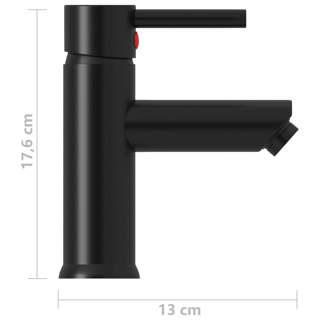 vidaXL vannasistabas izlietnes jaucējkrāns, melns, 130x176 mm