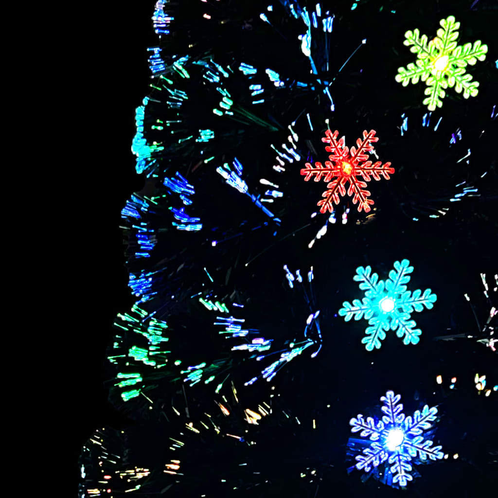 vidaXL mākslīgā Ziemassvētku egle, LED, melna, 240 cm, optiskā šķiedra