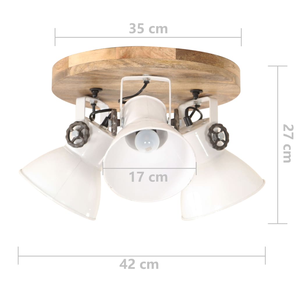vidaXL griestu lampa, industriāls dizains, balta, 42x27 cm, 25 W, E27