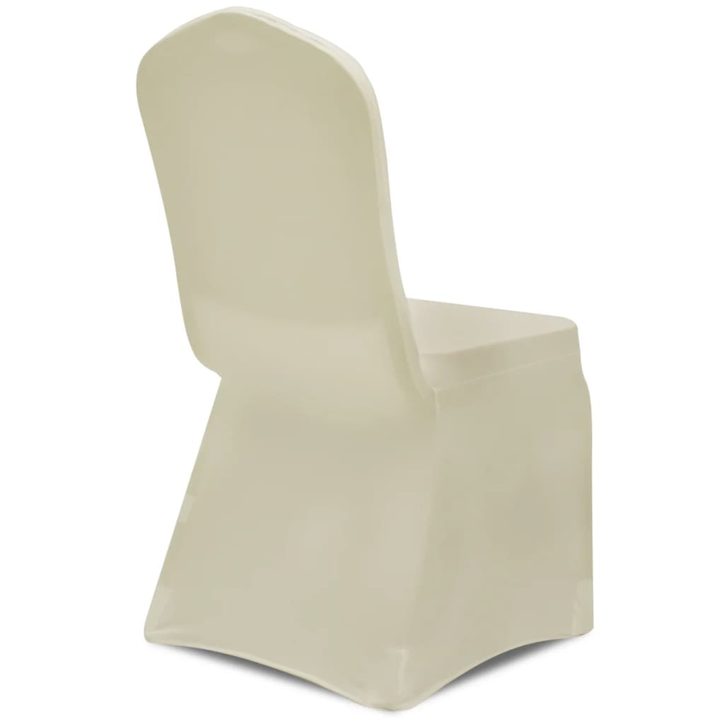 vidaXL krēslu pārvalki, 100 gab., elastīgi, krēmkrāsas