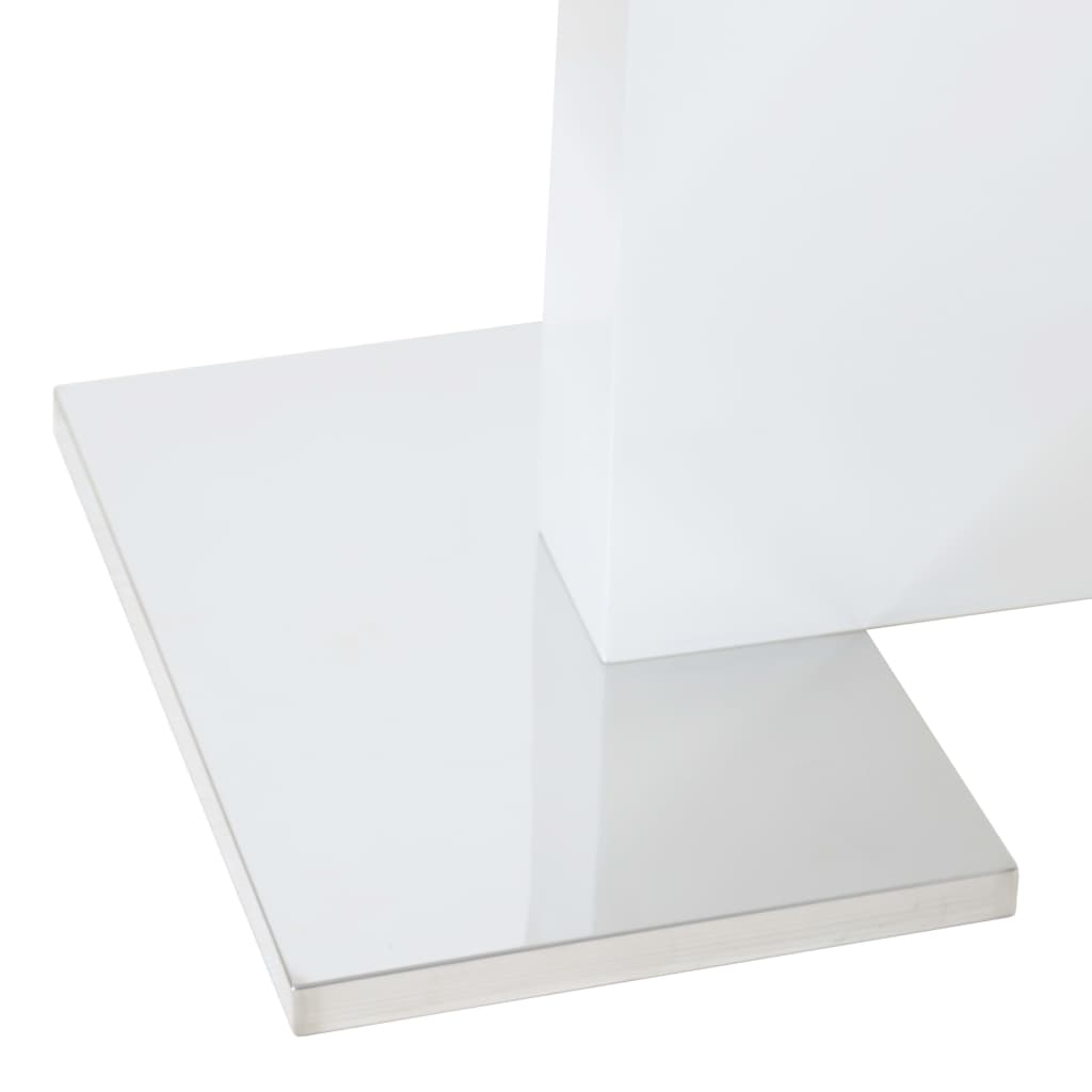 vidaXL izvelkams virtuves galds, 180x90x76 cm, spīdīgi balts MDF