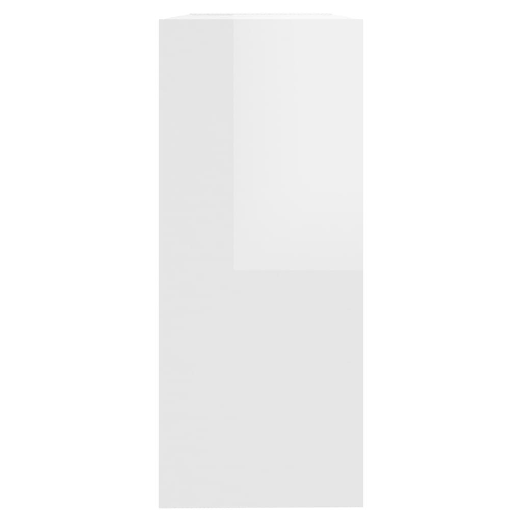 vidaXL grāmatu plaukts, aizslietnis, spīdīgi balts, 100x30x72 cm