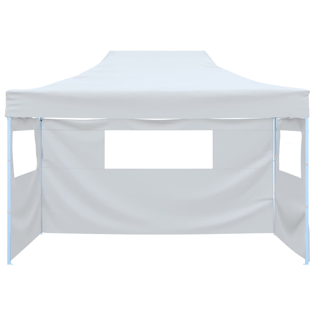 vidaXL svinību telts ar 3 sānu sienām, saliekama, balta, 3x4,5 m