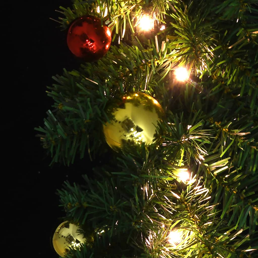 vidaXL Ziemassvētku vītne, izrotāta ar bumbiņām un LED lampiņām, 5 m
