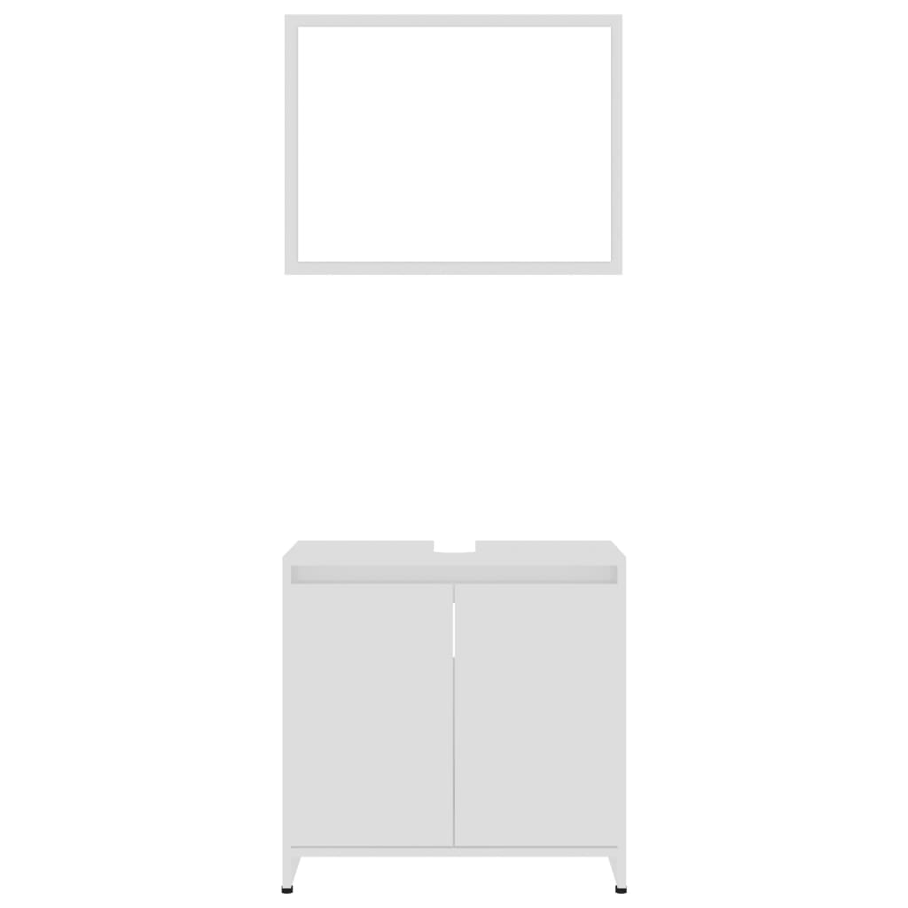 vidaXL 3-daļīgs vannasistabas mēbeļu komplekts, balts, skaidu plāksne