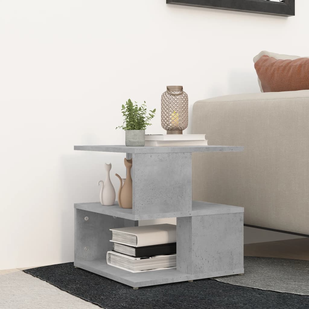 vidaXL galdiņš, betona pelēks, 40x40x40 cm, skaidu plāksne