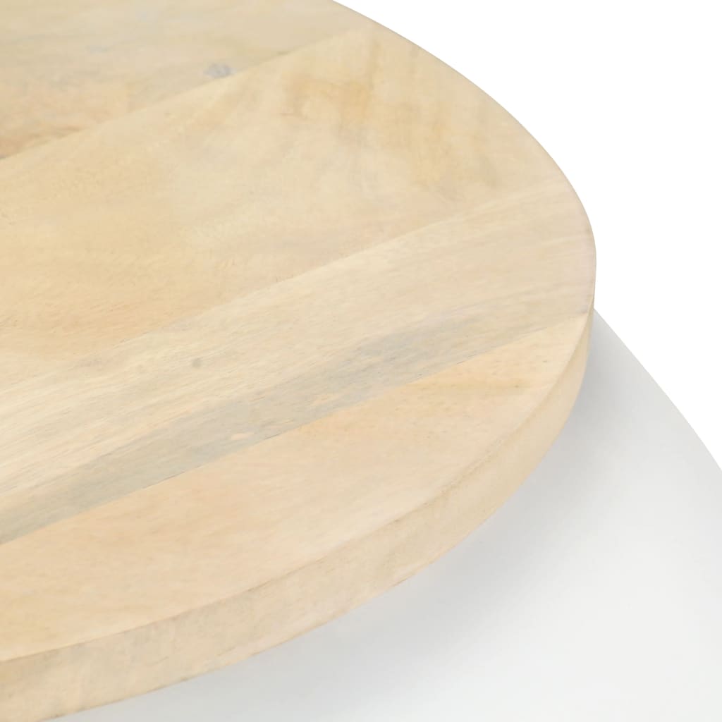 vidaXL kafijas galdiņš, balts, 68x68x30 cm, mango masīvkoks
