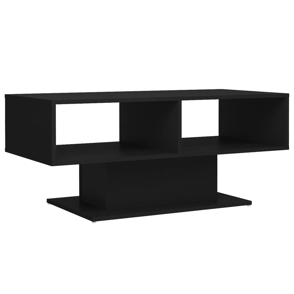 vidaXL kafijas galdiņš, melns, 103,5x50x44,5 cm, skaidu plāksne