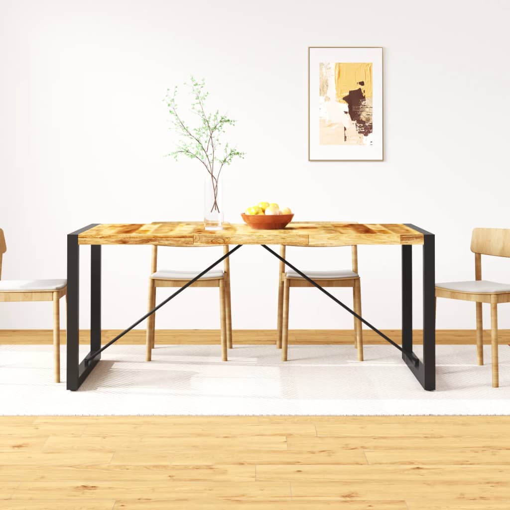 vidaXL virtuves galds, 180 cm, neapstrādāts mango masīvkoks
