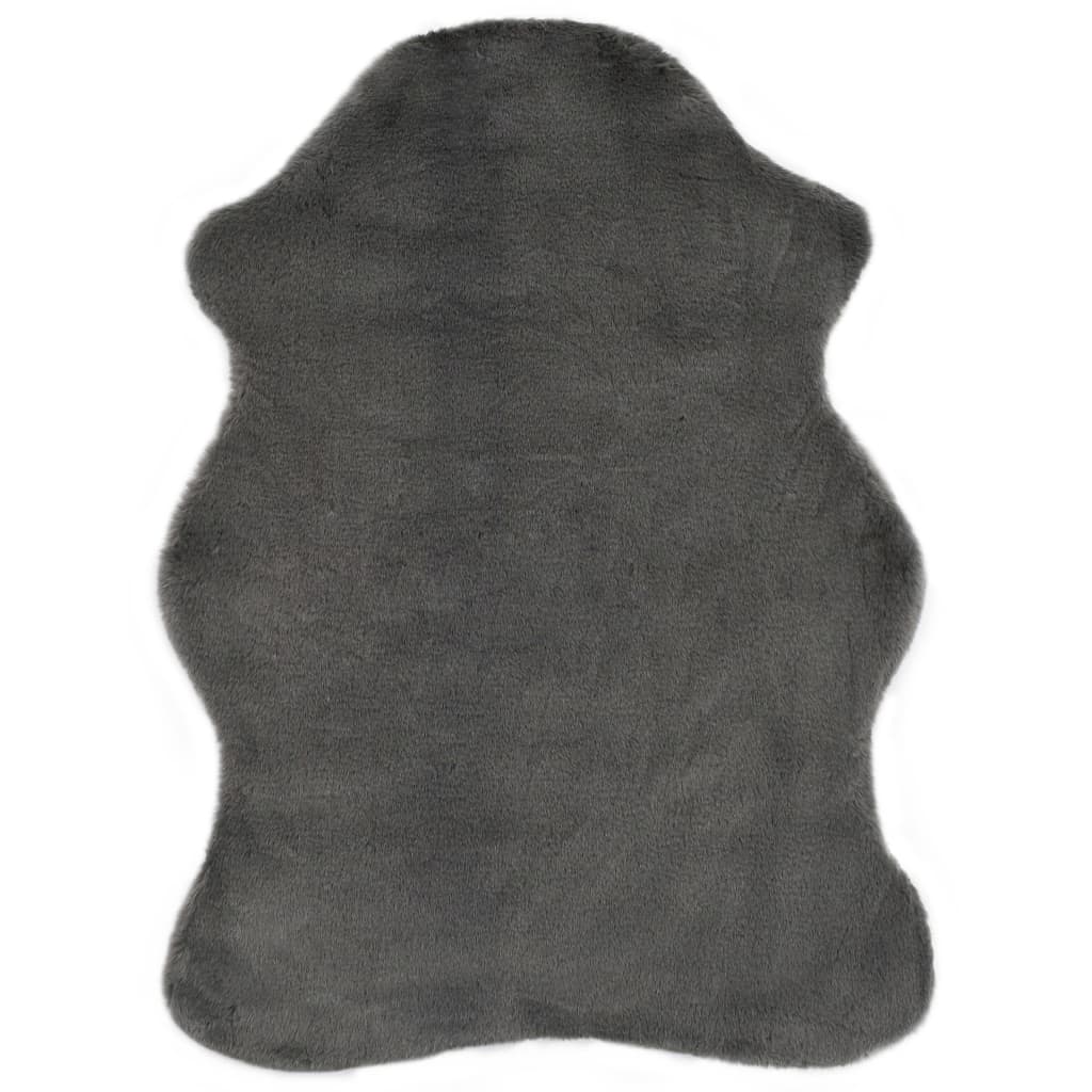vidaXL paklājs, 65x95 cm, mākslīga truša āda, tumši pelēks