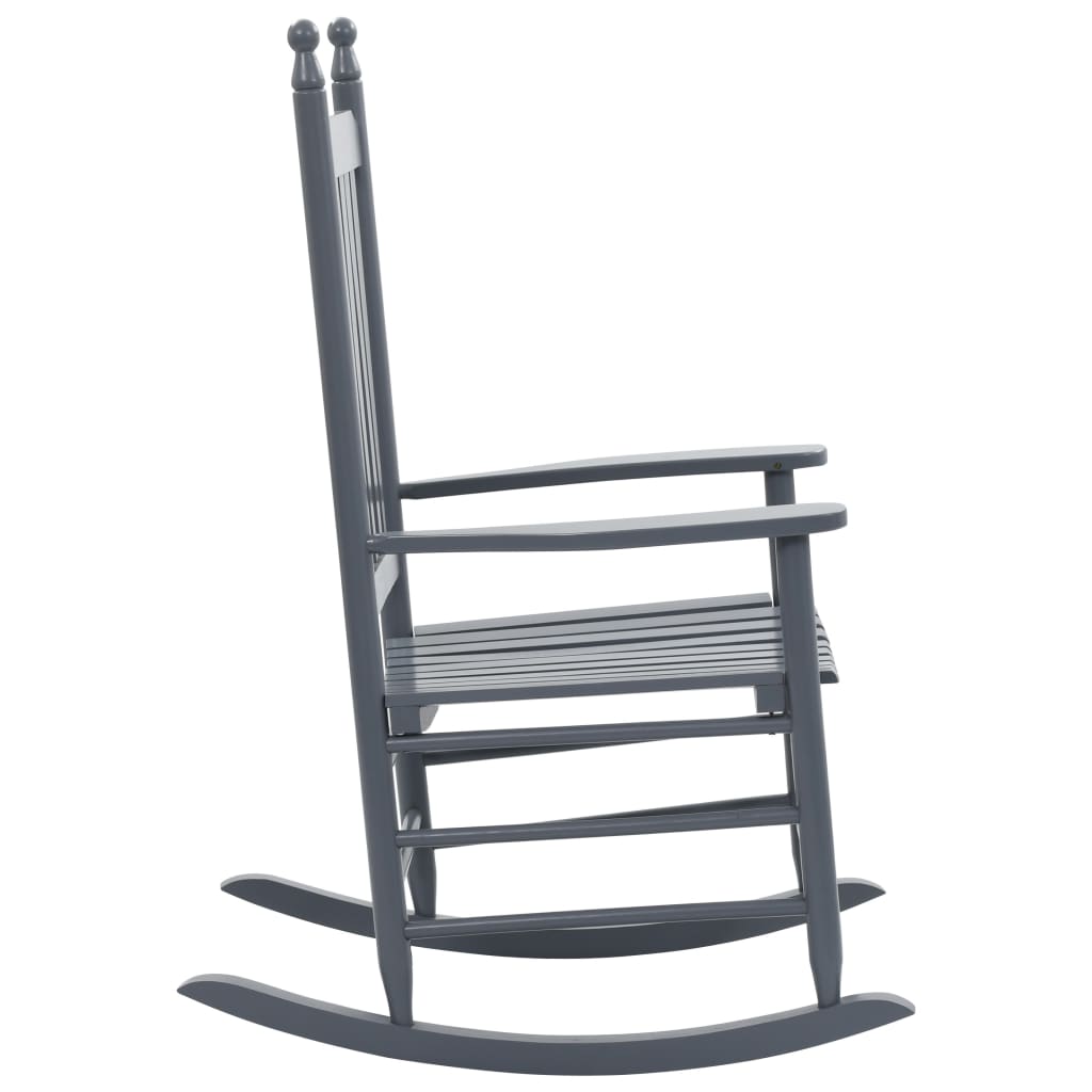 vidaXL šūpuļkrēsls ar izliektu sēdekli, pelēks, papeles koks