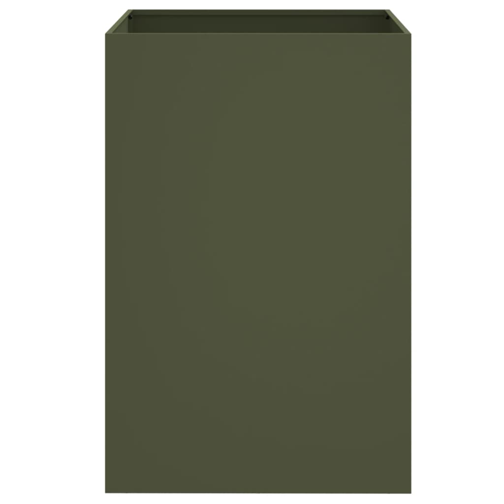 vidaXL puķu kaste, olīvzaļa, 52x48x75 cm, auksti velmēts tērauds